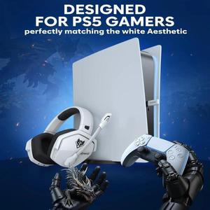 NUBWO G06 무선 헤드셋 게이머 PS5, PS4, PC, 모바일, 스위치용 듀얼 마이크가 장착된 2.4GHz Bluetooth 5.