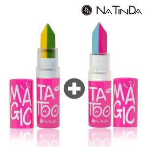 [나틴다] 매직 타투 립스틱 (2입)/강력 워터프루프/자연보습성분/잘 안지워지는 지속력/마스크 착용 최적