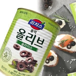 제이케이푸드 리치스 블랙올리브 슬라이스 3kg 올리브캔 피클