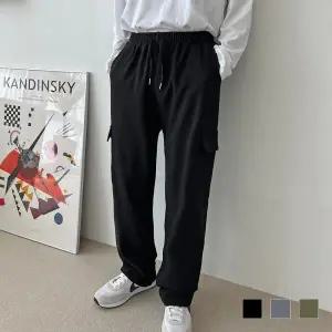 /옷자락 남자 기모바지 겨울츄리링 검정 팬츠