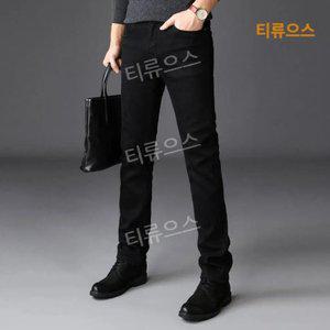 남자 블랙진 청바지 일자핏 스판진 데님 바지