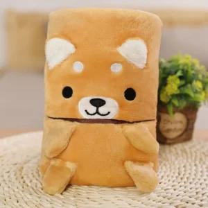 휴대용 극세사 동물담요 갈색시바견/담요/치마/차량/어깨/낮잠이불/블랑켓/병원/사무실/수험생/아동/어린이