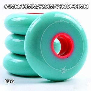 8개/세트 82A 터쿼이즈 색상 인라인 스케이트 휠 68 72 76 80MM PU 풀 미트 롤러 액세서리 AMB300