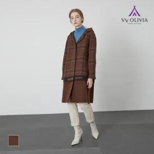 [비비올리비아] 체크블럭 배색 핸드 코트_VVCEAYWA231