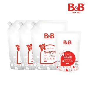 [보리보리/비앤비]비앤비 아기 유아 섬유유연제 베르가못 1500ml 리필형 3개입 + 증정품 800ml