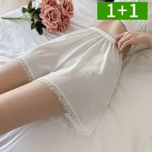 [1개+1개] 여름속바지 여성 레이스속바지 3부 하이웨스트 쿨링 스판 치마 학생 교복 속치마