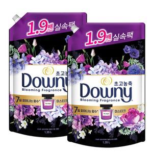 다우니 초고농축 섬유유연제 퍼퓸 미스티크 리필 1.35L 2개 생화향기