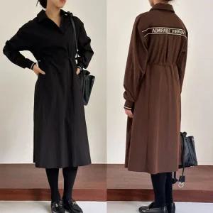 카라넥 스트링 롱원피스 백레터링 임산부 하객룩 오피스룩