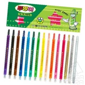 마리파라 지구 화학 샤프식색연필 투명이 흰색 12개입 학생문구 돌돌이색연필