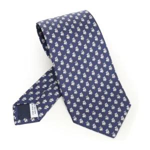 페라가모 페라가모 실크 프린트 타이 351231 F NAVY