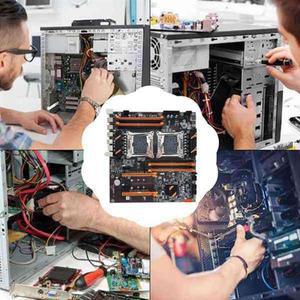 A52TX99 듀얼 CPU 마더보드 LGA2011 지원 DDR4 ECC 메모리 컴퓨터 + 2XE5 V3 스위치 케이블