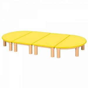 (기본다리-240mm) 노랑 안전 책상(노랑테두리) 영아 H45-3