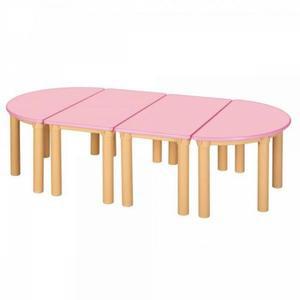 (기본다리-530mm) 안전 유치 분홍 H48-3 책상(분홍테두리)