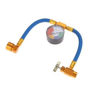 1pc 자동차 R134A AC 냉매 충전 호스 키트(1/2'' 자체 밀봉 밸브 캔 및 압력 게이지가 있는 포함)