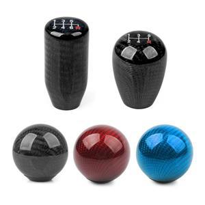 오토기어봉 5/6 속도 탄소 섬유 스타일 기어 시프트 노브 JDM 범용 모양 수동 변속기 레버 8MM 10MM