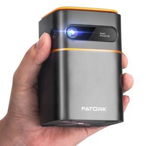 [미국배송] FATORK 미니 프로젝터 5G WIFI 6 블루투스 숏스로 충전식 배터리가 장착된 HD 1080P DLP 휴대용 1G 메모리 지원 휴대폰 노트북 IOS/안드로이드/HDMI/USB와 호환 가능