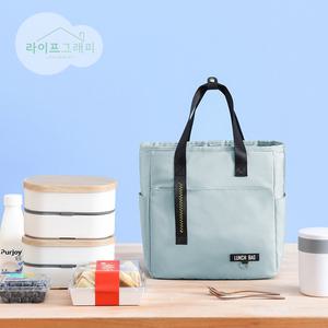 라이프그래피 도시락가방 보온보냉가방 런치백 소형 블루