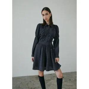 [갤러리아] (25가을)  스모킹 디테일 셔츠형 원피스(ER3WO860)