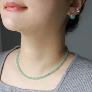 [코코블링] 925실버 연옥 천연원석 4mm 옥 목걸이