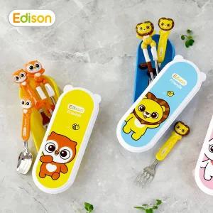 [보리보리/에디슨]에디슨 유아 아기 프렌즈 4종 스푼포크 케이스 세트