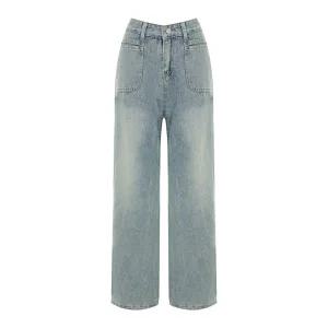 [롯데백화점]샐리 아웃 포켓 와이드 데님 팬츠_I5A-IPT024