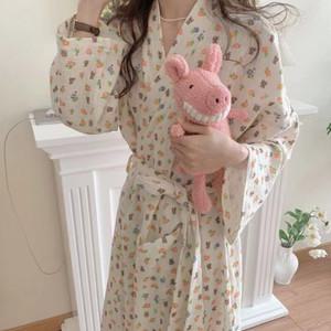 얇은 수면 슬립로브 실내가운 수면복 여름 빅사이즈가운