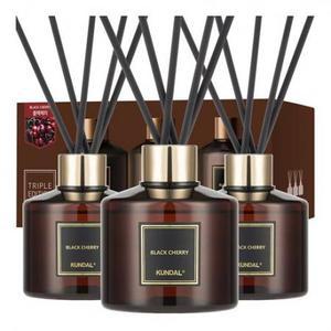 쿤달 퍼퓸 디퓨저 + 섬유스틱 세트, 블랙체리, 200ml, 3개 one option