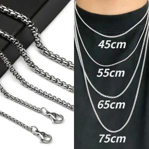 [스마트보이]N0331w 써지컬 스틸 슬림 체인 목걸이줄 다양한 두께와 사이즈