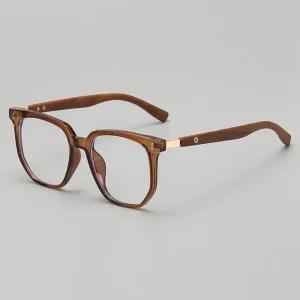 [토마]우드 감성 안경뿔테/남여 공용 가벼운 안경테 블루라이트 프레임 컴퓨터 렌즈(CN177181)