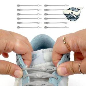 편리한 실리콘 신발끈 매듭 없는 그레이