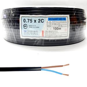 VCTF 전선 전기선 0.75 SQ 2C 1m단위 재단절단 판매 국산케이블 외부선 연장선