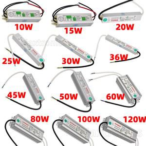 새로운 AC110V 220V DC12V/24V 방수 LED 드라이버 IP67 10W 20W 30W 50W 60W 100W 150W 야외 사용 POWER LOGIC 어댑터 공급
