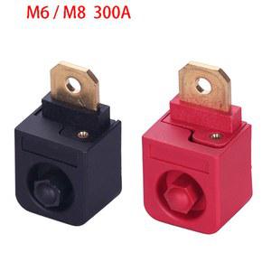 [QQ] 인버터용 태양광 전원 단자 커넥터 M6/M8 고전류 300A 사각형 빨간색 및 검정색