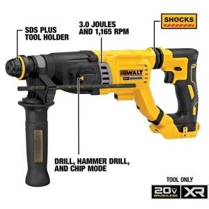 DCH263 20V MAX 브러시리스 로터리 해머 SDS Plus D-핸들 전기 해머 3J 목공 전용 콘크리트 드릴 구멍 전동