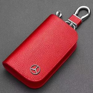 가죽 자동차 키 케이스 풀 커버 쉘 키체인  메르세데스 벤츠 호환 A B C E GL S CLS 클래스 S320 W164 W203