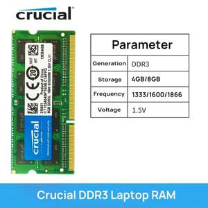 중요한 노트북 메모리 DDR3L 1.35V/DDR3 1.5V 1333 1600 1866 MT/s MHz 4GB 8GB RAM 204핀 SO-DIMM 스틱(