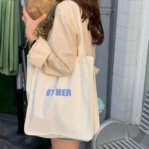 [라일리] Rly 캔버스백 여성 미니 사각 손가방