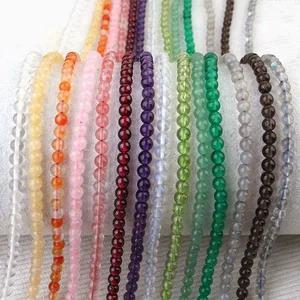 비즈아이 [50-006]원석라운드 3mm 원석투명 14color ,1줄(약38cm)