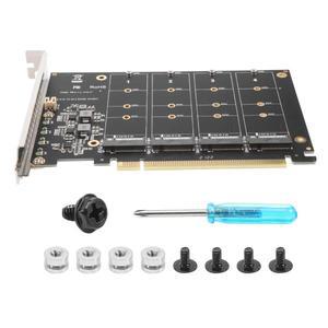 하드 드라이브 변환기 리더 확장 카드 4 포트 M.2 NVMe SSD-PCIE X16M 키 4x32Gbps 전송 속도 PH44