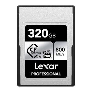 [미국배송] LEXAR 320GB 프로페셔널 CF EXPRESS 타입 A SILVER 시리즈 메모리 카드 카드 슬롯이 있는 소니 카메라와 호환 최대 800/700MB/S 읽기/쓰기 8K 비디오 VPG 200(LCAEXSL320G-RNG)