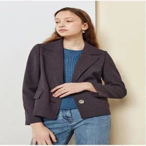 [더아이잗] 올 블렌드 메탈 버튼 숏 재킷 IM3A0JK14SG