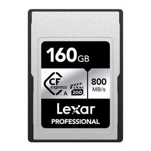 Lexar 160GB 프로페셔널 CF Express 타입 A SILVER 시리즈 메모리 카드, 카드 슬롯이 있는 소니 카메라와 호환, 최대 800/700MB/s 읽기/쓰기, 8K 비디오, VPG 200(LCAEXSL160G-RNG)