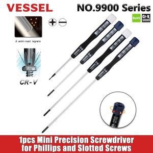 VESSEL 1Pcs 필립스호환 및 슬롯 나사용 미니 소형 정밀 드라이버 마이크로 일본 수공구 NO.9900 시리즈