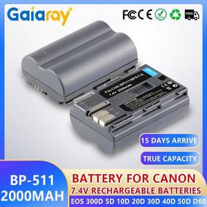 캐논 EOS 300D 5D 10D D60 카메라용 2000mAh BP-511A BP 리튬 배터리