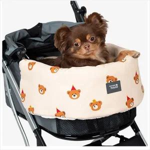 [콩심팥심]D11 파티배어 애견 유모차가드 베이지 강아지 고양이