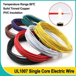 250m UL1007 단심 전선 26 24 22 20 18 16 14AWG PVC 절연 연동 주석 도금 구리 LED 라인 DIY 장비 전자 케