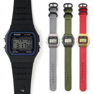 카시오 군인 시계 군대 전자 F-91W 나토밴드 공구세트