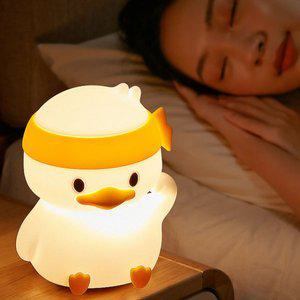 [기타]힘내라 오리 LED 수면 무드등 취침등 수유등 C타입 충전식  인테리어 조명  색상변화