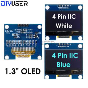 DIYUSER 1.3 IIC OLED 디스플레이 모듈 흰색 파란색 드라이브 칩 SH1106 128X64 인치 LCD I2C 아두이노 통
