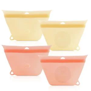 [샐마] 밀폐 똑딱이 실리콘백 _ 라이스 백(밥백) 4종 (핑크2옐로우2)